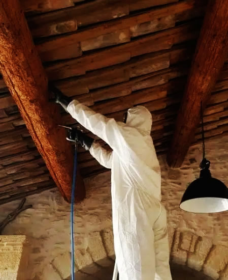 Traitement de la charpente par pulvérisation